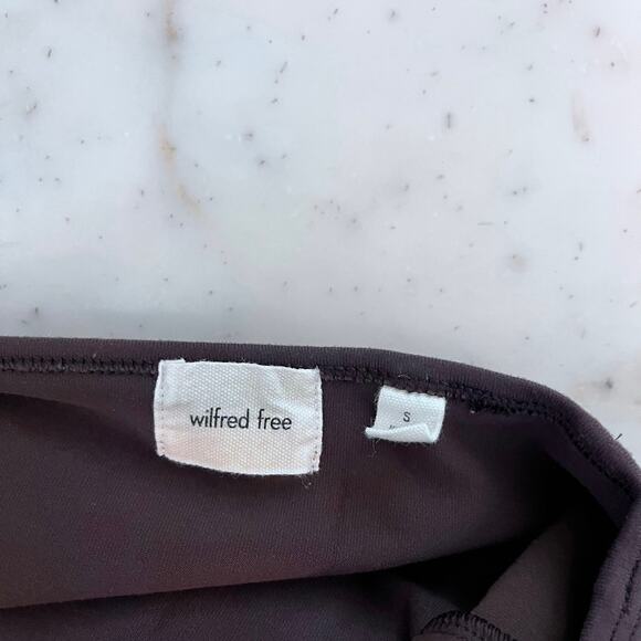 Aritzia Wilfred Free Brown Jumpsuit Romper Square Neck Short Sleeve Pants Small - Picture 6 of 7